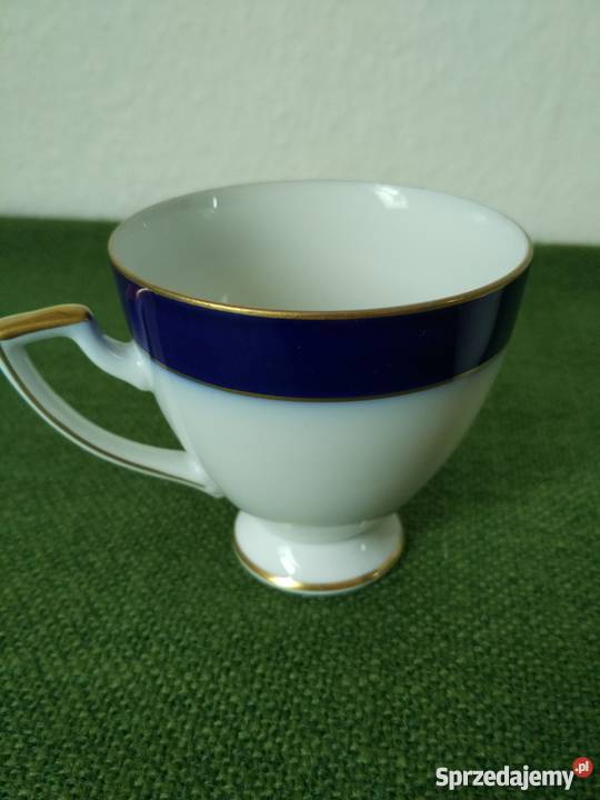 Mlecznik i filiżanka kobaltowa porcelana Gorlice