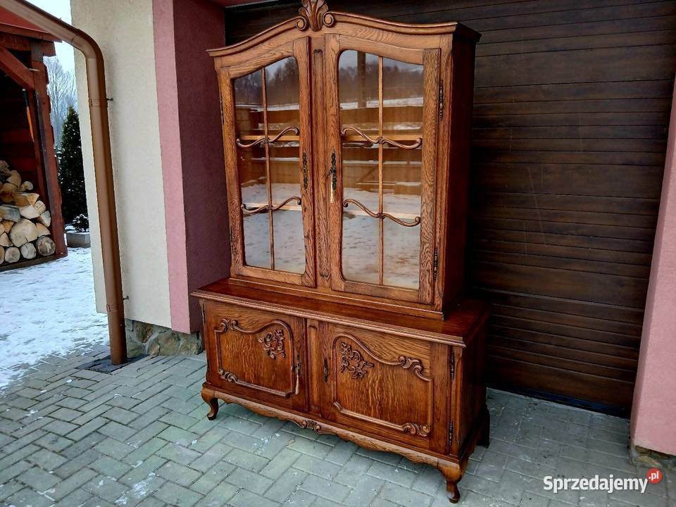 Stylowa Witryna dębowa salonowa perła Transport Komody Kamienna Góra