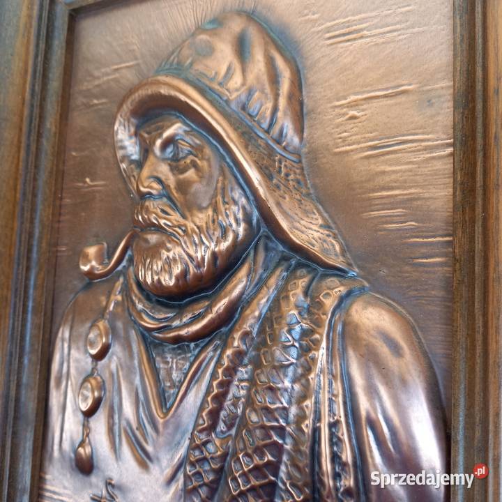 Marynistyka żeglarstwo miedziany obraz stary mazowieckie Warszawa