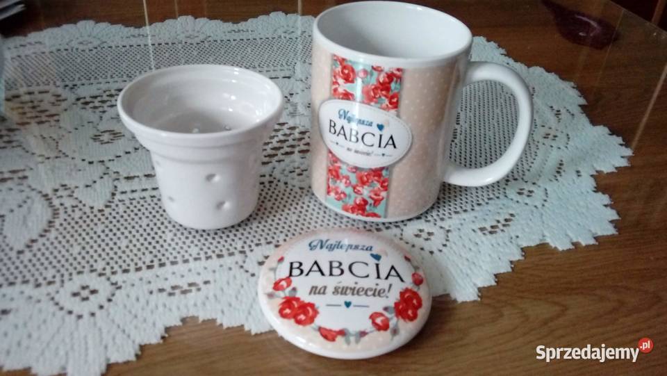 Porcelanowy kubek w serduszka z przykrywkąi mazowieckie Warszawa