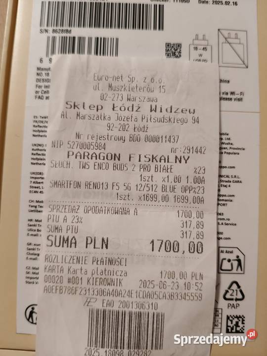 Oppo Reno 13 Fs 5g Bez blokad Na Gwarancji wielkopolskie Turek