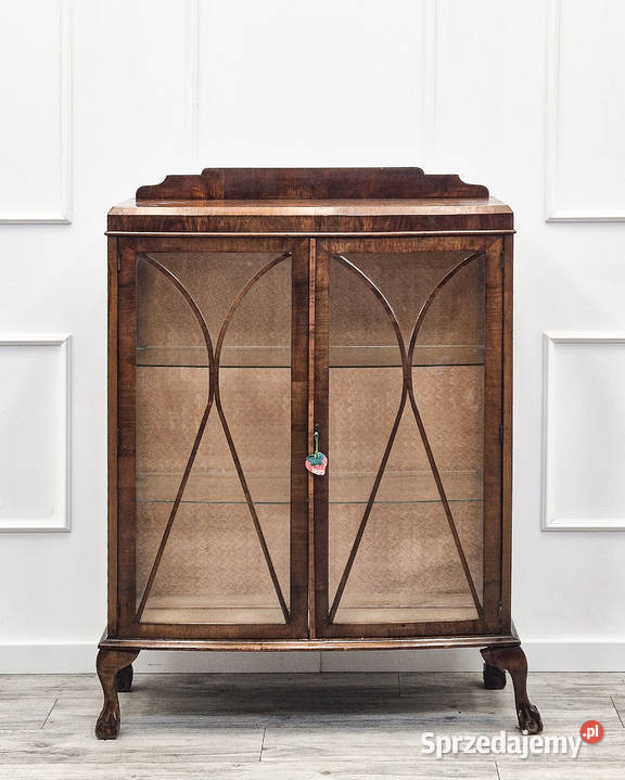 Angielska Witryna ORZECHOWA serwantka 129cm