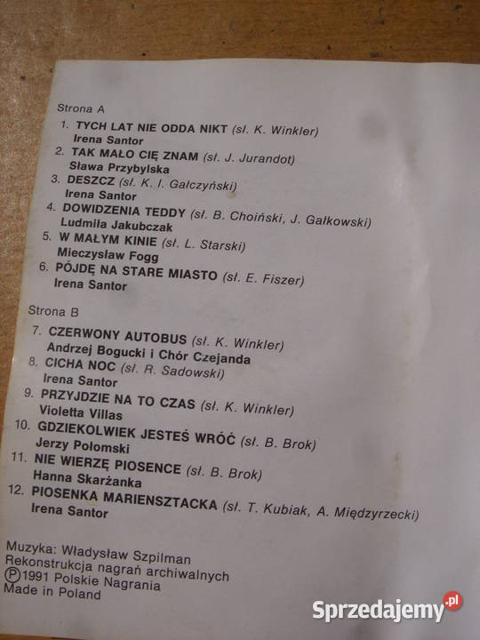 Kaseta skladanka TYCH LAT NIE ODDA NIKTW Wołów