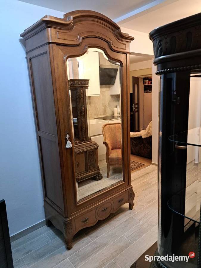 Szafa jednodrzwiowa z lustrem secesja Meble Myślibórz