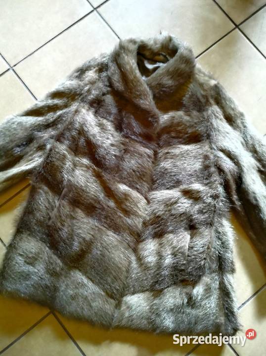 Futro naturalne nutria dziki borsuk oversize Kurtki i płaszcze Gliwice