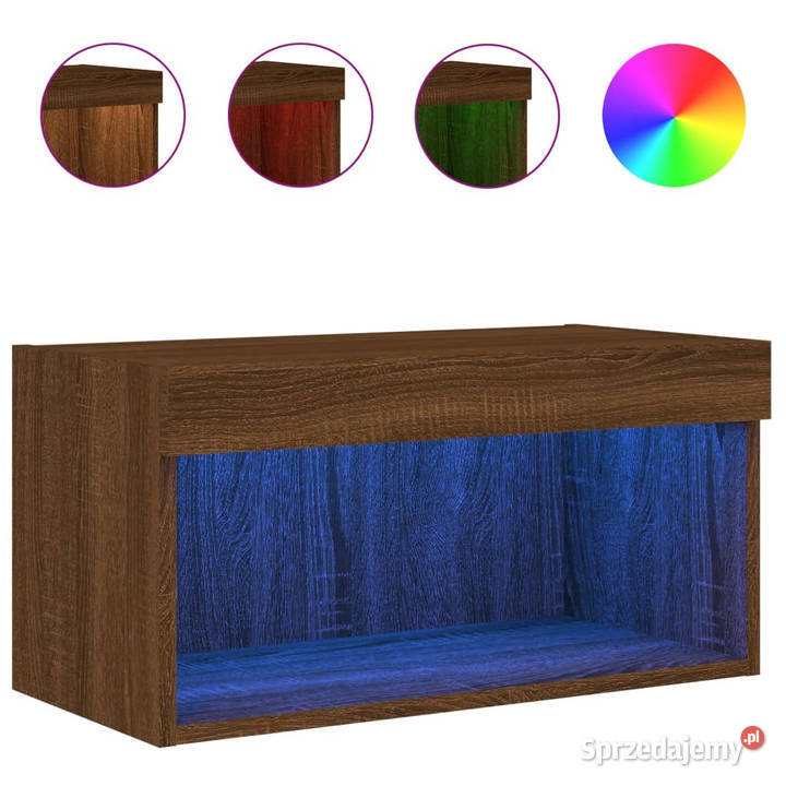 Szafka pod TV z LED kolor brązowy dąb 60x30x30 Warszawa sprzedam