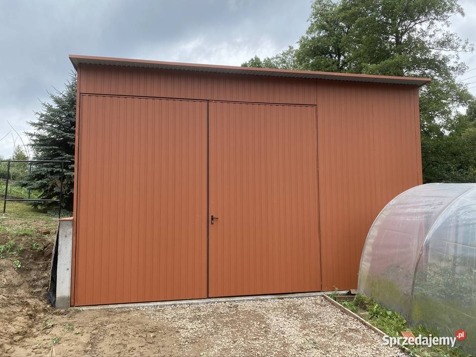 Magazyn blaszany 6x7 wysoki kolor ceglasty mat Nowy Sącz