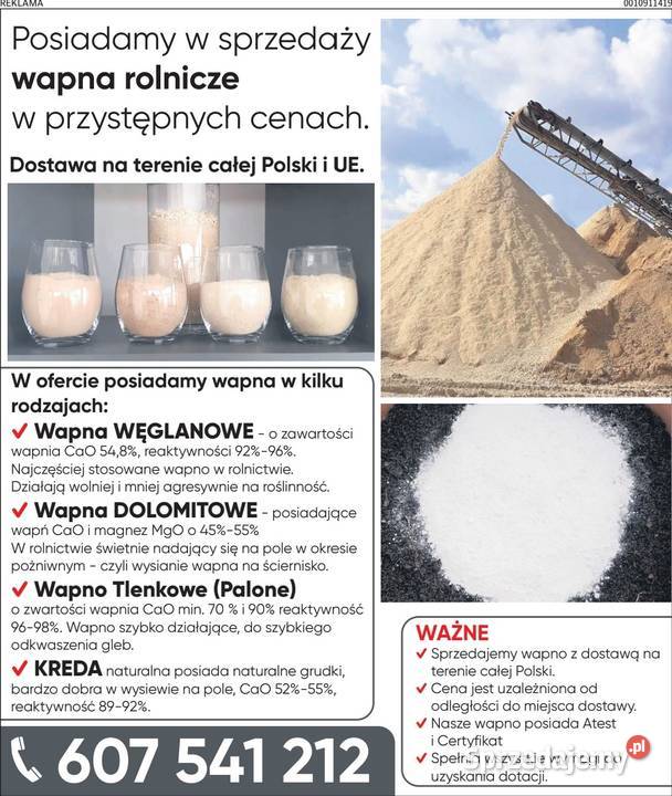 Wapno nawozowe Magnezowe Tlenkowe Węglanowe Toruń