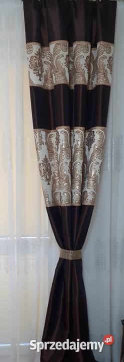 Zasłony 2 sztuki złoty ornament Mława