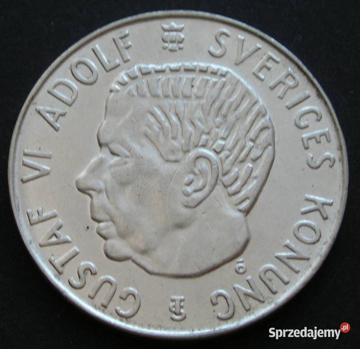 SZWECJA 5 KORON 1954 SREBRO Łódź