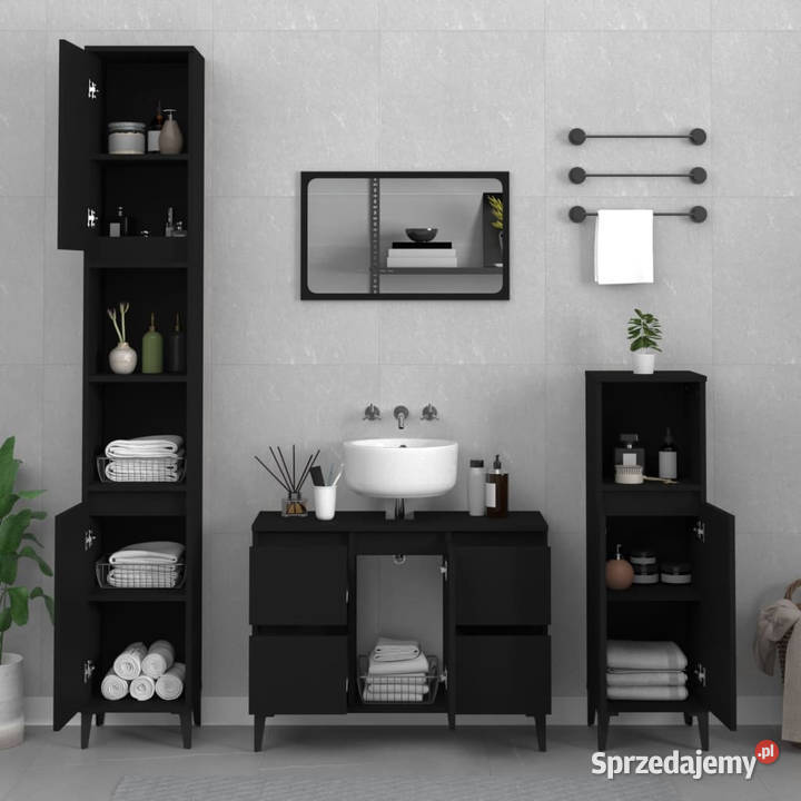 Szafka pod umywalkę czarna 80x33x60 WM821277