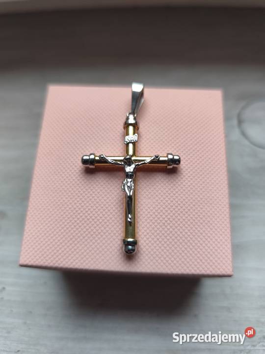 Piękna złota zawieszka krzyż Skarżysko-Kamienna