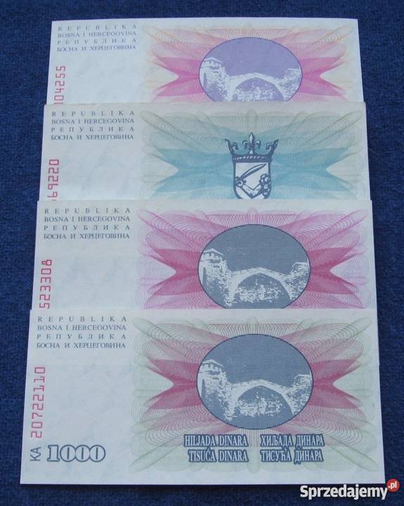 BOŚNIA HERCEGOWINA Kolekcjoners Banknoty Zestaw Numizmatyka śląskie Katowice
