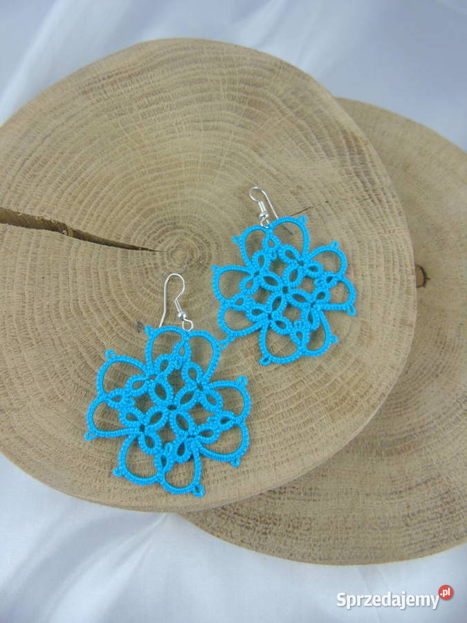 Kolczyki frywolitkowe różne wzory i kolory Rękodzieło Wiśniowa sprzedam