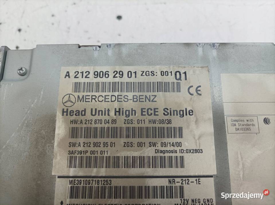 RADIO FABRYCZNE A2129062901 MercedesBenz Eklasa