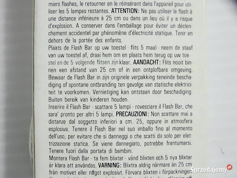 Kultowy Flash Bar SYLVANIA do Polaroida SX70 Biłgoraj sprzedam