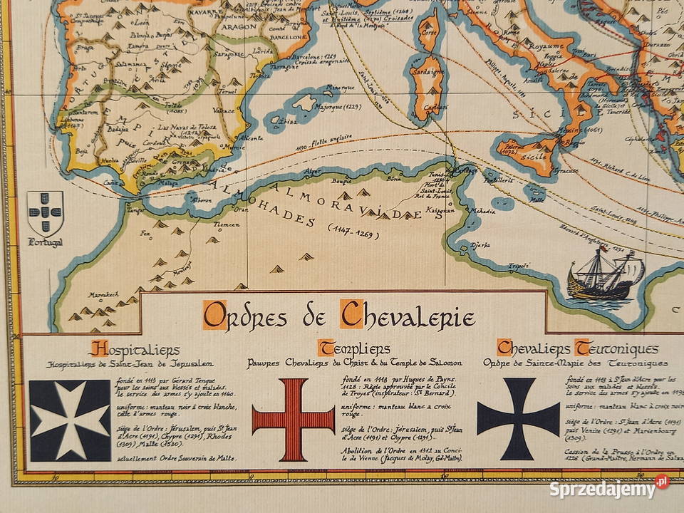 Ilustrowana mapa historyczna wypraw krzyżowych Warszawa