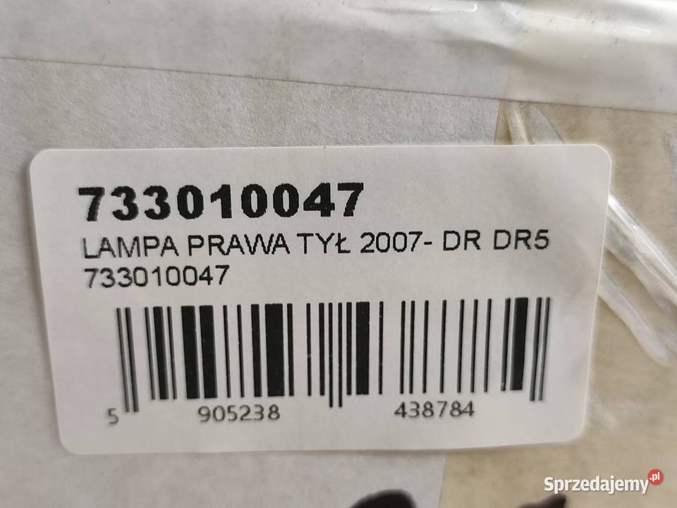 LAMPA PRAWY TYŁ DR DR5 2007 733010047