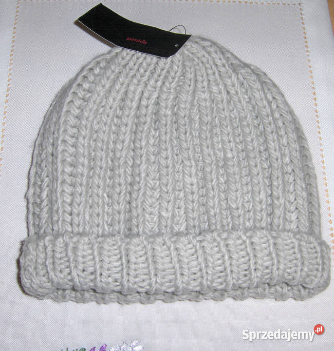 Zimowa czapka damska PIMKIE Jasnoszara NOWA Łódź