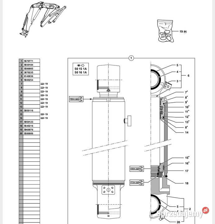 Siłownik łyżki do Mecalac 12MXT Koparka Mecalac Wrocław