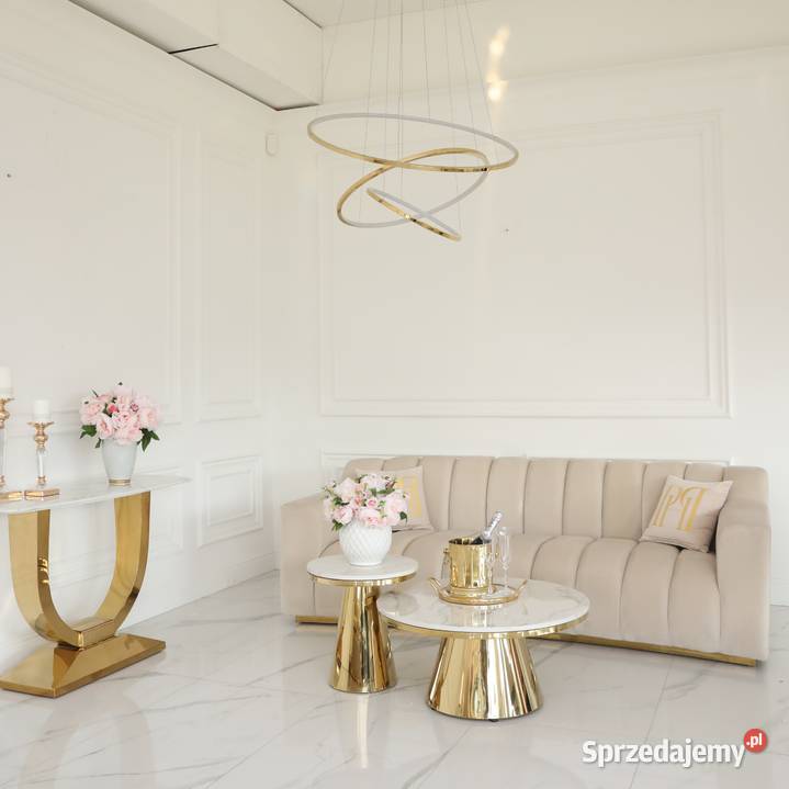 Ekskluzywna Sofa LONDON Beżowa Glamour 3 os Warszawa