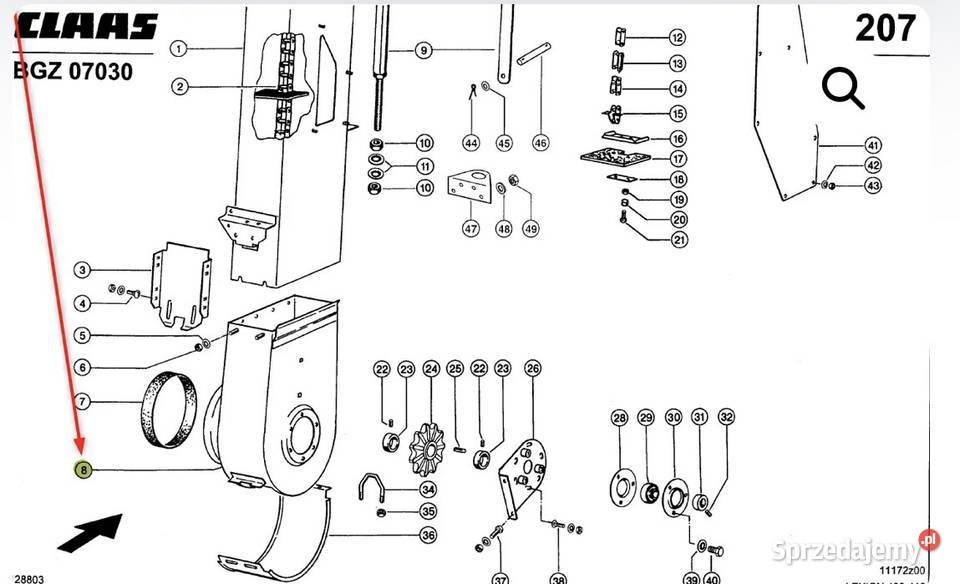 Dolny kosz ziarnowy Claas Lexion 440 540 nowy Namysłów