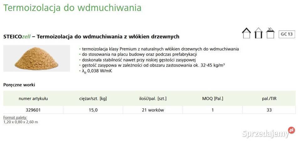 Termoizolacja STEICO zell Pozostałe Białystok