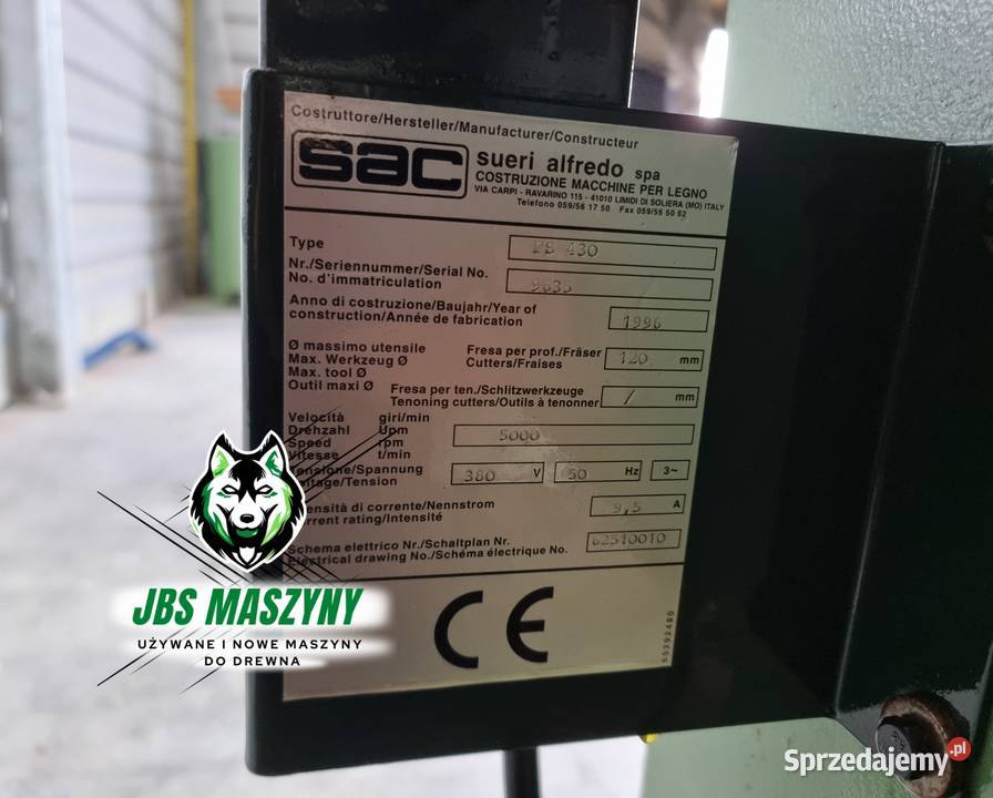 Wyrówniarka SAC FS 400 strugarka heblarka 4 noże