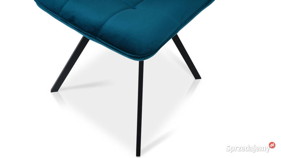 Komplet Krzeseł Niebieski Welur Axel metal 6 Warszawa sprzedam