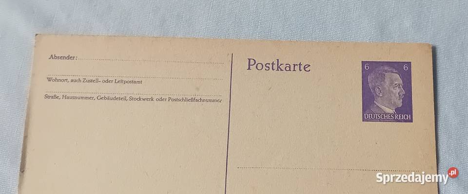 Pocztóka z III Rzeszy z wydrukowanym Kolekcje wielkopolskie Koźminek