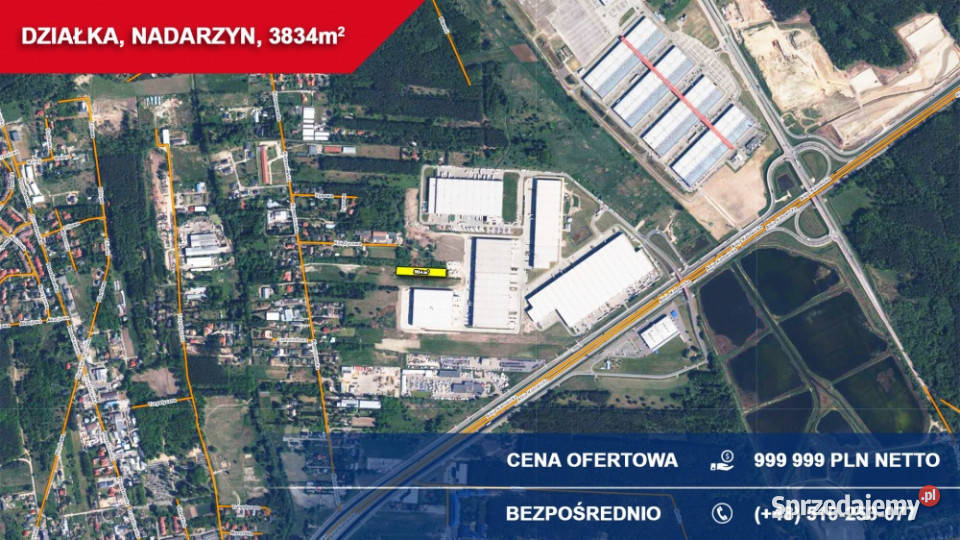 Działka przemysłowousługowa 3834 m NADARZYN