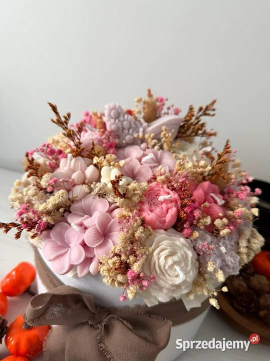 Candle flower box bukiet świece sojowe Olsztyn