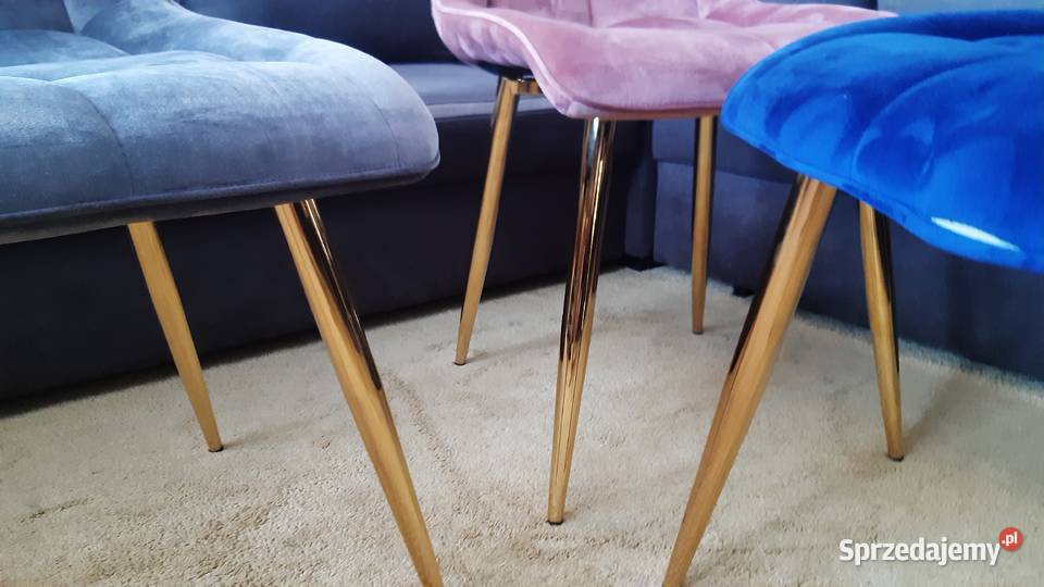 Krzesłokrzesła glamour welur złote nogi sprzedam