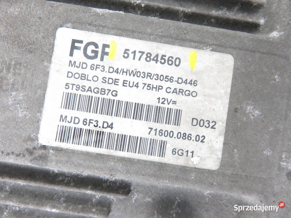 STEROWNIK FIAT DOBLO I Cargo 13 D Multijet 199 małopolskie sprzedam