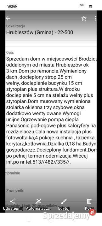 Sprzedam dom Hrubieszów