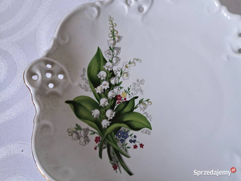 Porcelanowa patera chodzież konwalie 19 ażurowa Strzelce Krajeńskie sprzedam