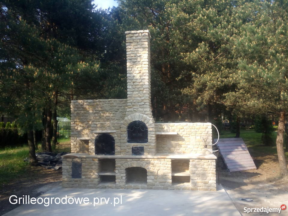 Grill murowany z kamienia piaskowiec granit Żarnów