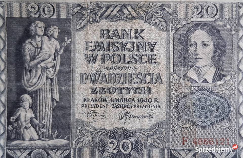 20 z 1940 roku Bank Emisyjny w Polsce Wejherowo sprzedam