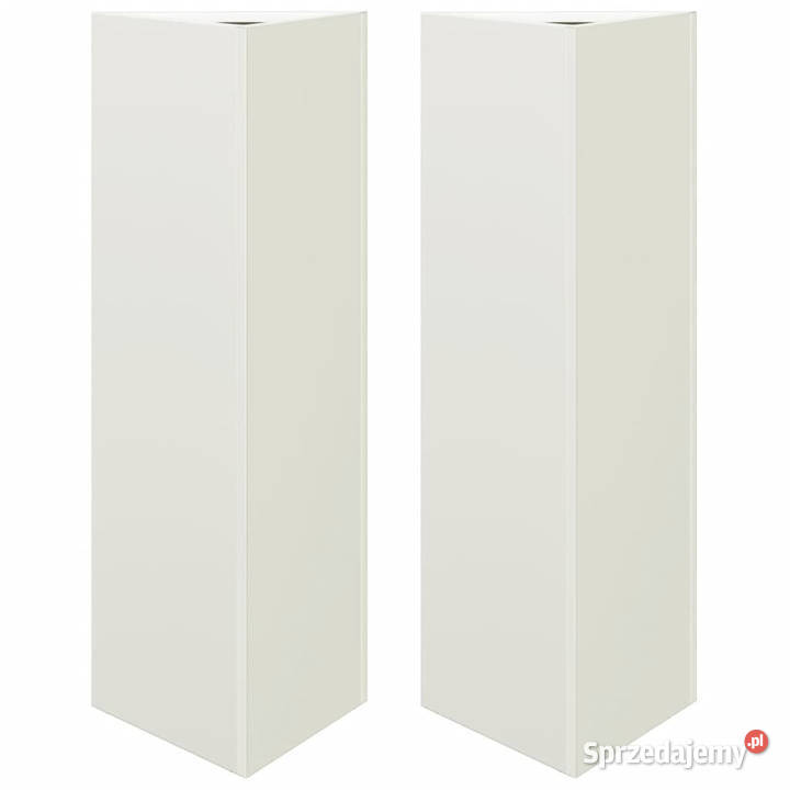 Donice ogrodowe 2 białe trójkątne 30x26x75 stal