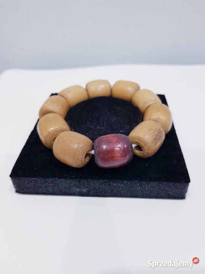 Damska bransoletka z drewnianych koralików śląskie Dąbrowa Górnicza