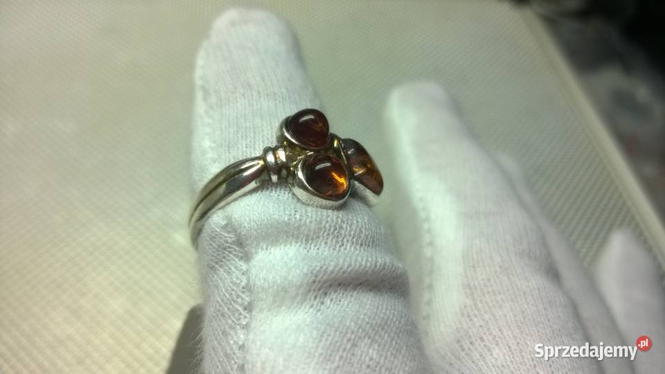 pierścionek Z BURSZTYNAMI 0126 mazowieckie Warszawa