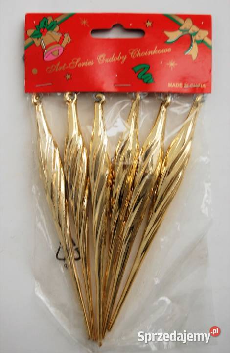 Sople choinkowe złote 6 sztuk 135 inny kolor Lublin