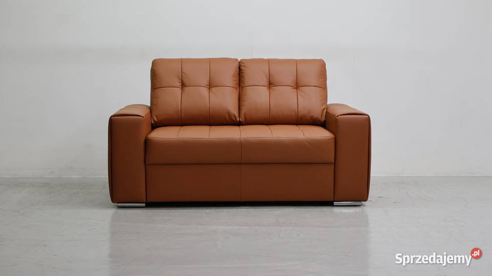 2 osobowa sofa kanapa karmelowa SKÓRA naturalna Poznań