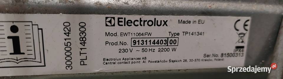 Pralka Electrolux Ewt11064 FW części Rokity