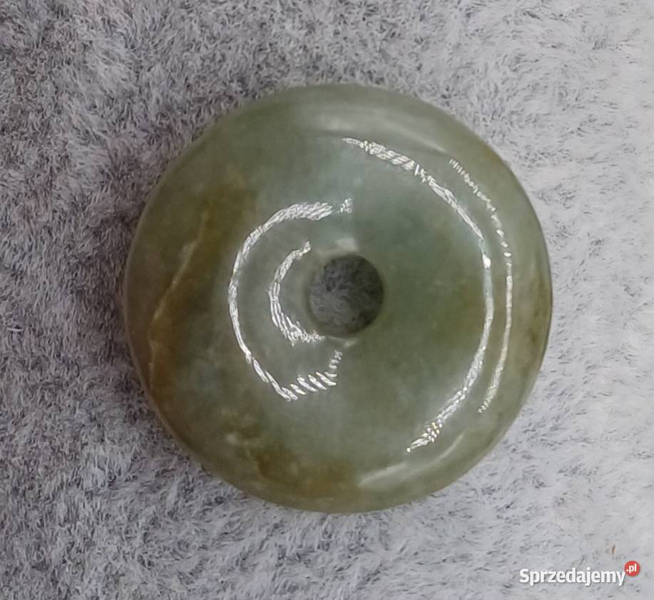 Naturalny jadeit okrągły dysk donut 21mm Olsztyn