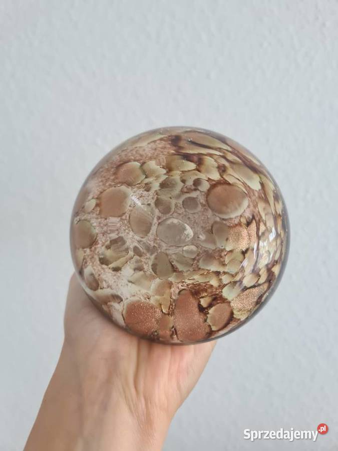 Kolorowy wazon zloty kolorowe szkło Gorlice