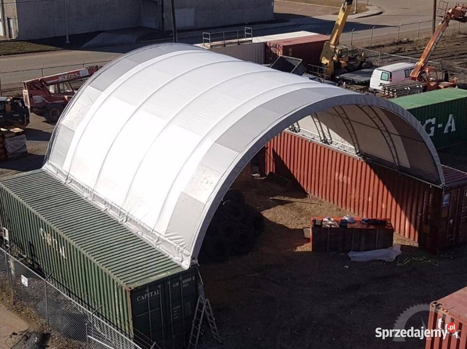 Zadaszenie kontenerowe wzmocnione 12x12m PVC Magazynowanie Wrocław