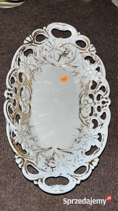 Patera półmisek Secesja Ażurowa Bez sygnatury Porcelana i szkło Gdańsk