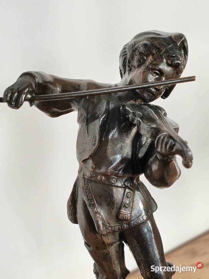 Figurka z brązu skrzypek antyk Szczecin