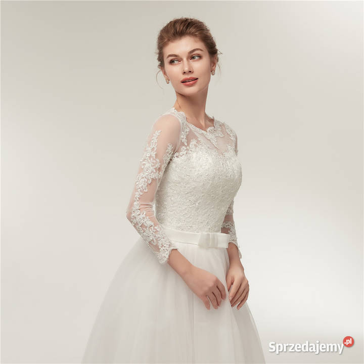 Suknia ślubna Aline wiązanie długi rękaw S 36 Jelenia Góra
